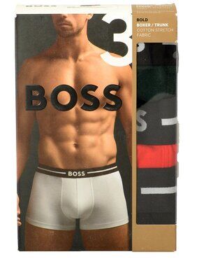 Hugo Boss Men's " 3P Bold" Logo Strap 3Pack Boxer Trunk Underwear US 2XL IT 56
